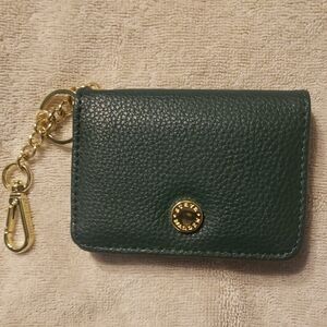 Steve Madden Dark Green Keychain Wallet with Gold Accents